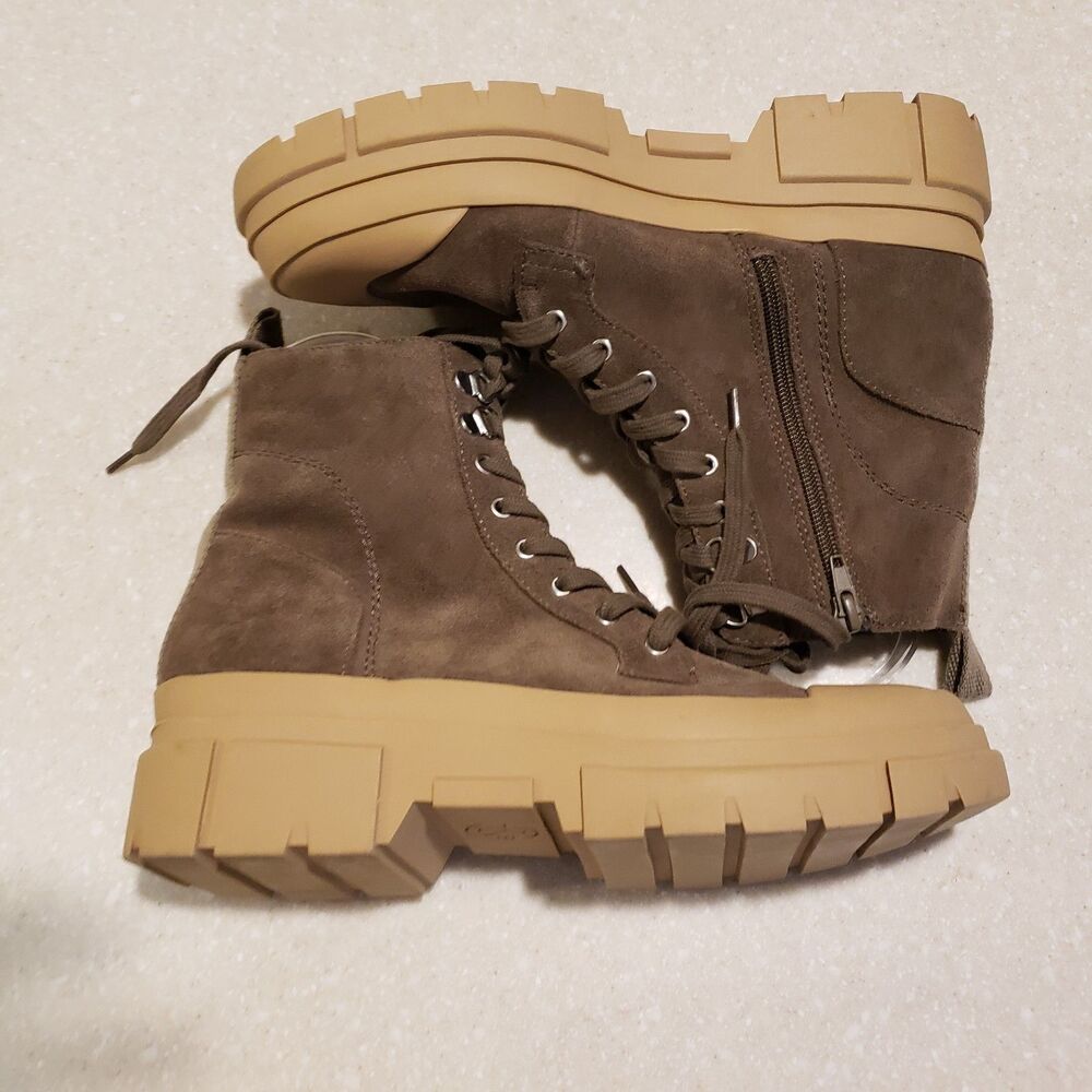 Treasure & Bond Raegin Sand Platform Zip Lace Up Chunky Combat Bootie Size 9